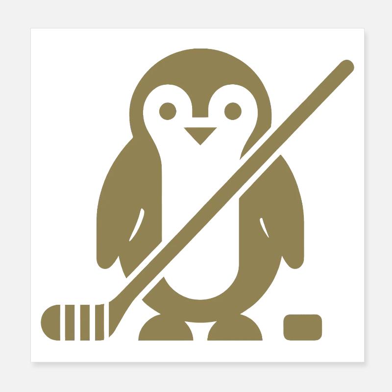 Minimalistischer Pinguin Eishockey Silhouette  Poster 20x20 cm