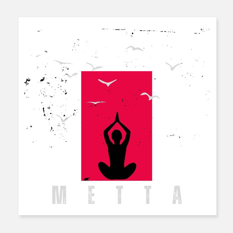 Metta Meditation - Poster 8" x 8" (20x20 cm) - white