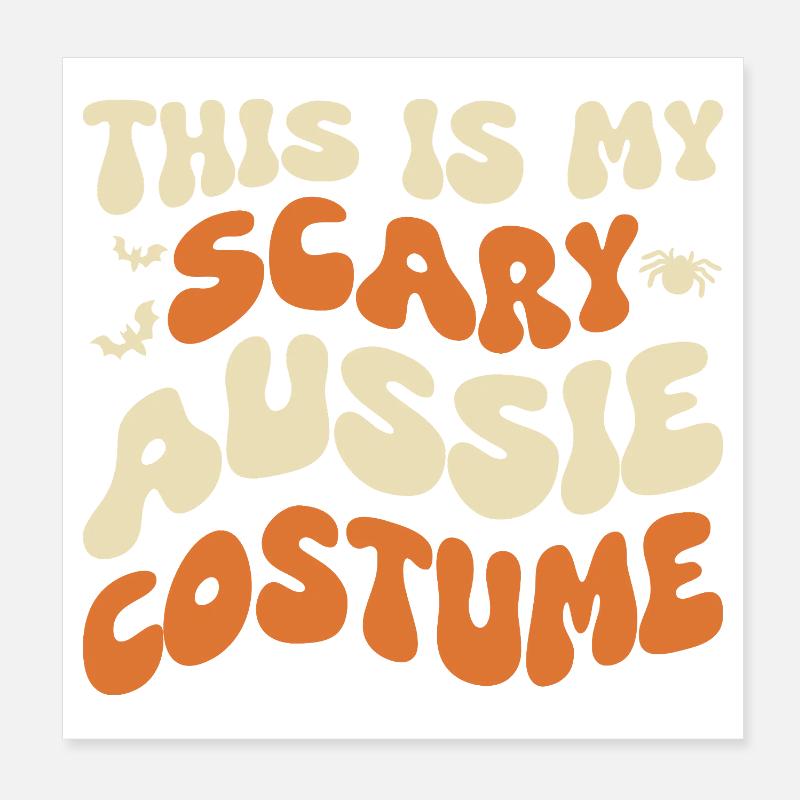 Halloween Last Minute Kostüm Australian Shepherd Poster 20x20 cm