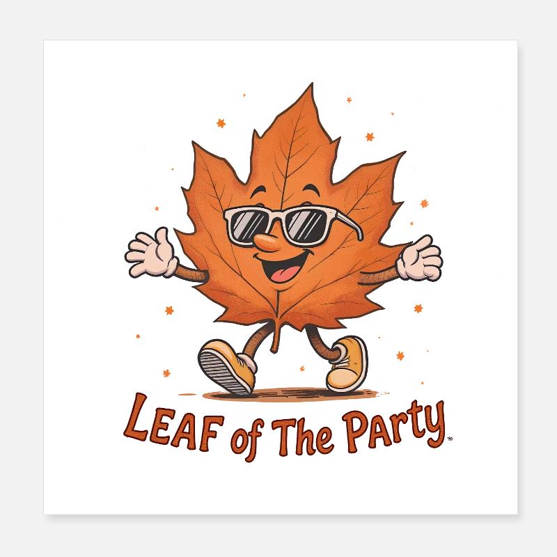 Blatt der Party Happy Fall Ernte Herbstblatt Poster 20x20 cm