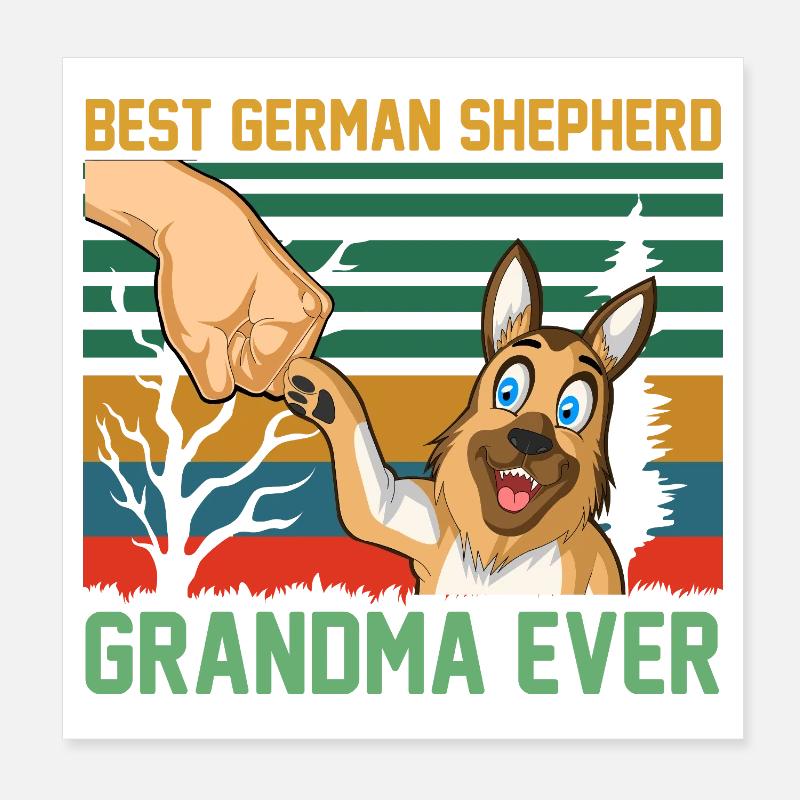Beste Deutsche Schäferhund-Oma Poster 20x20 cm