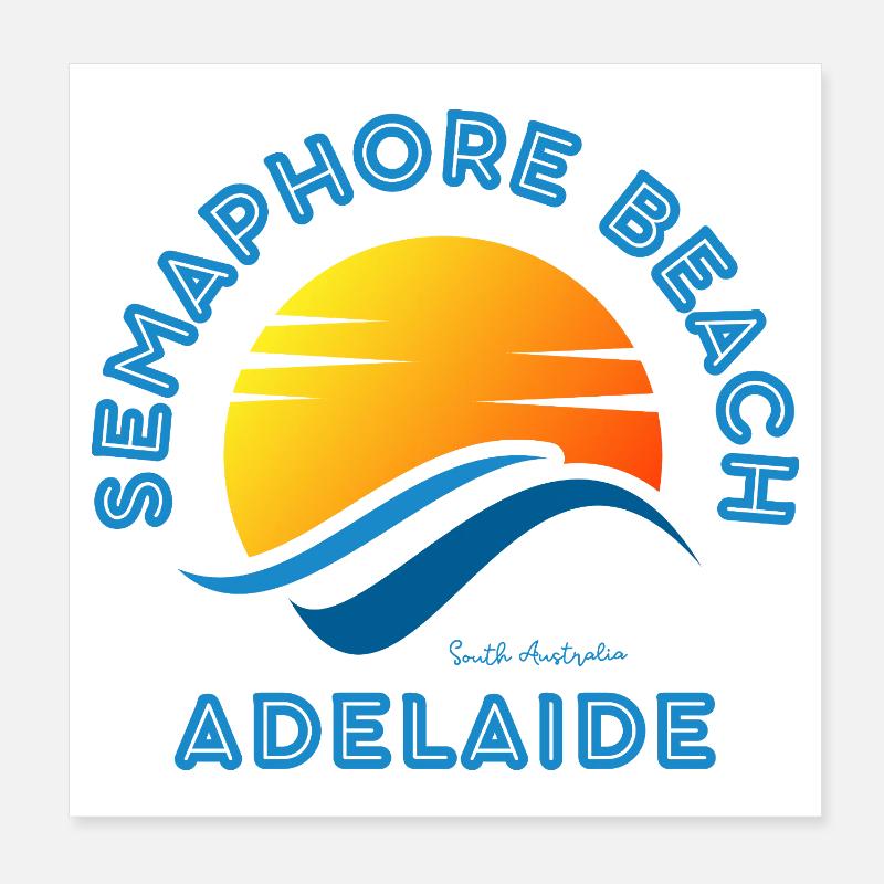 Semaphore Beach, Adélaïde, Coucher de soleil Poster 20 x 20 cm