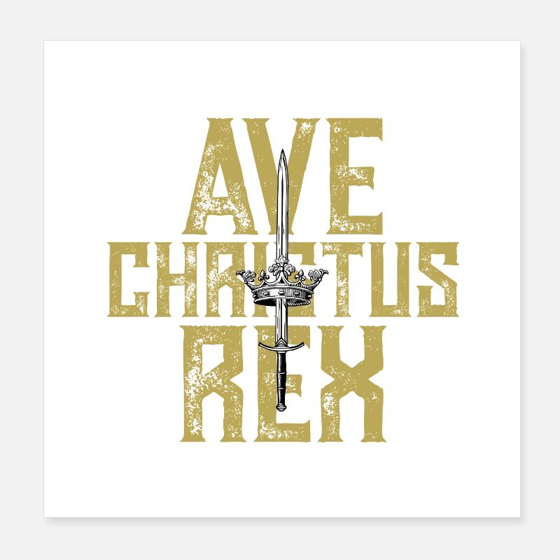 Couronne d’épée Ave Christus Rex - Poster 20 x 20 cm - blanc