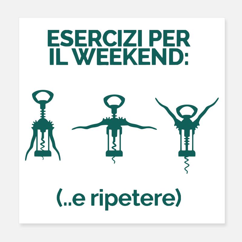 Exercises for the Corkscrew Weekend Poster 8" x 8" (20x20 cm)