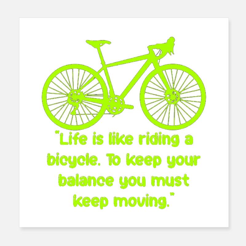 Équilibre du vélo Texte néon Poster 20 x 20 cm