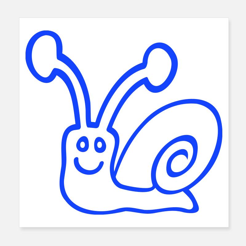 coquille d’escargot mignon mignon heureux cool Poster 20 x 20 cm