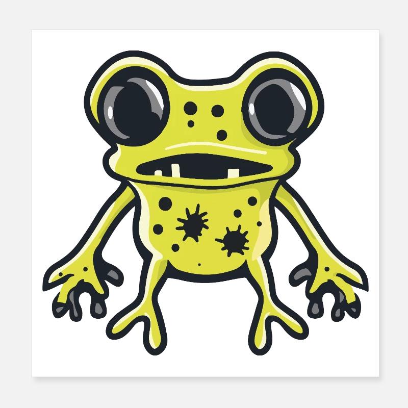 Frog Halloween Comic Funny Poster 8" x 8" (20x20 cm)