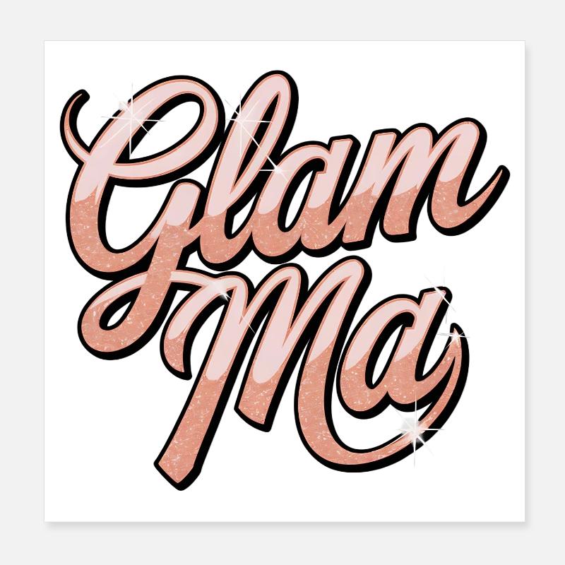 Glam Mad Glitter Script Poster 20 x 20 cm