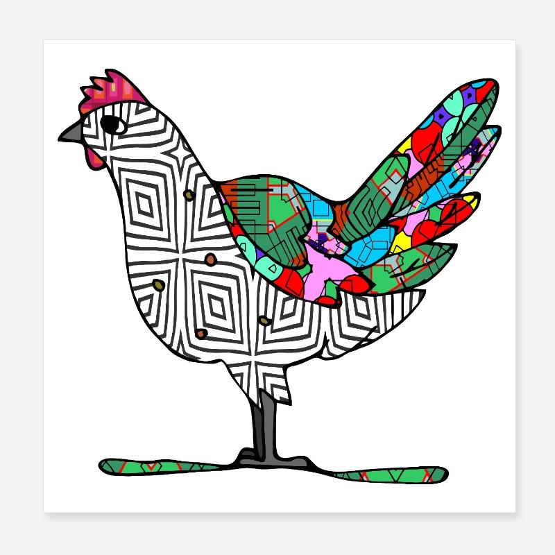 poule Poster 20 x 20 cm