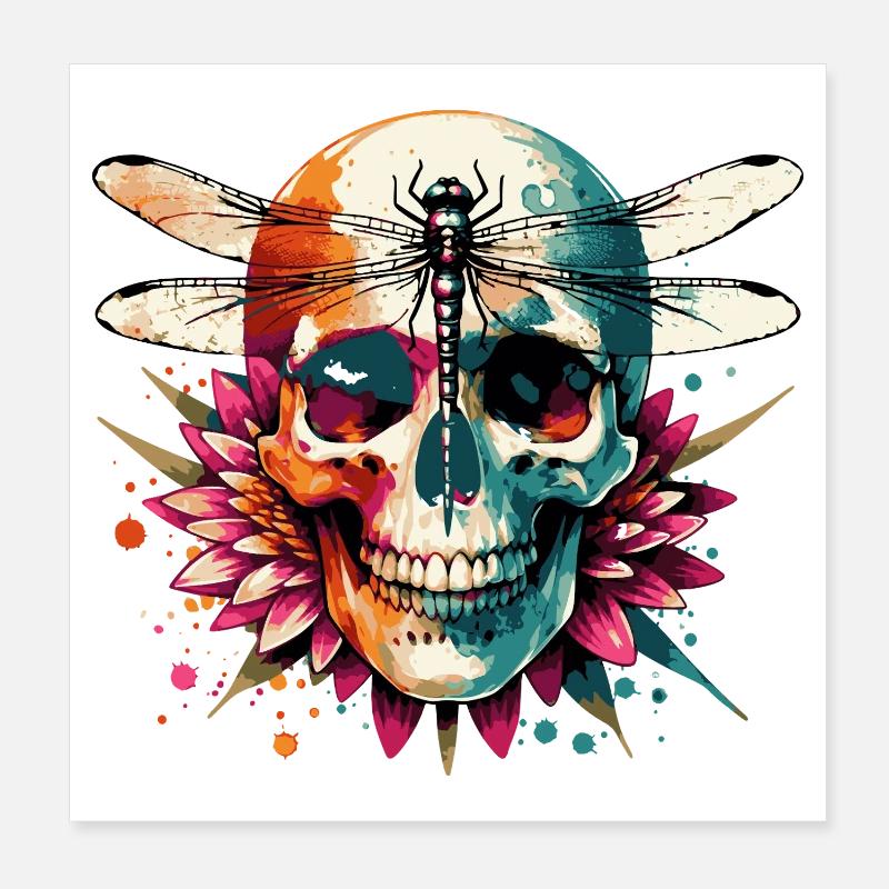 Crâne mystique Poster 20 x 20 cm