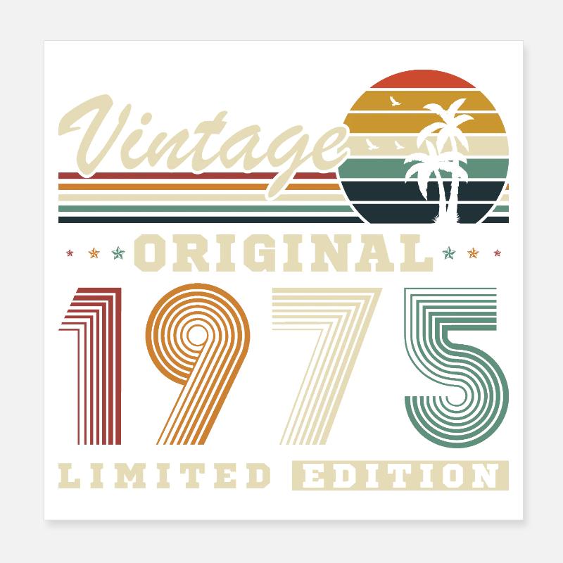 1975 Vintage Retro Geburtstagsgeschenk - Poster 20x20 cm - Weiß