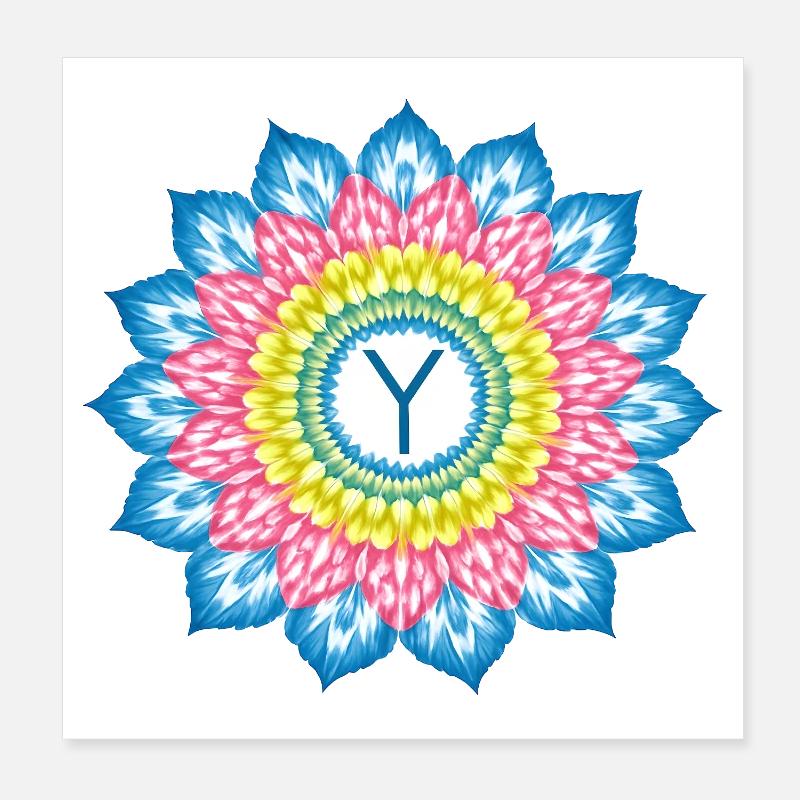 Mandala Y Arc in der Sonne Poster 20x20 cm