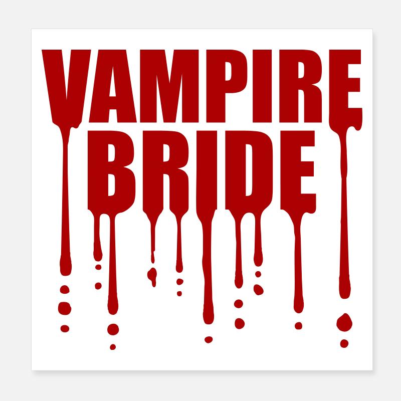 Vampire Mariée Sanglant Halloween Célibataire Mariage Poster 20 x 20 cm