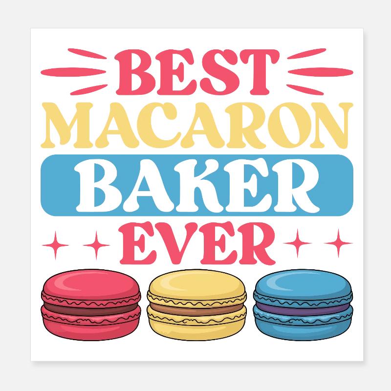 Macaron Desserts Français Poster 20 x 20 cm