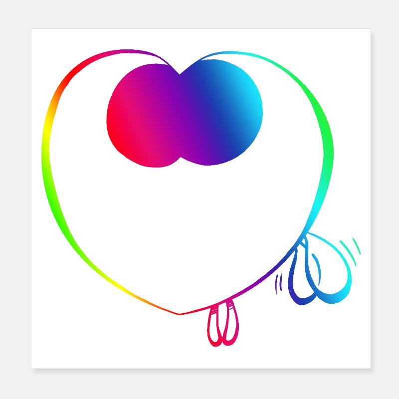 Süßer Regenbogen-Trickster Poster 20x20 cm