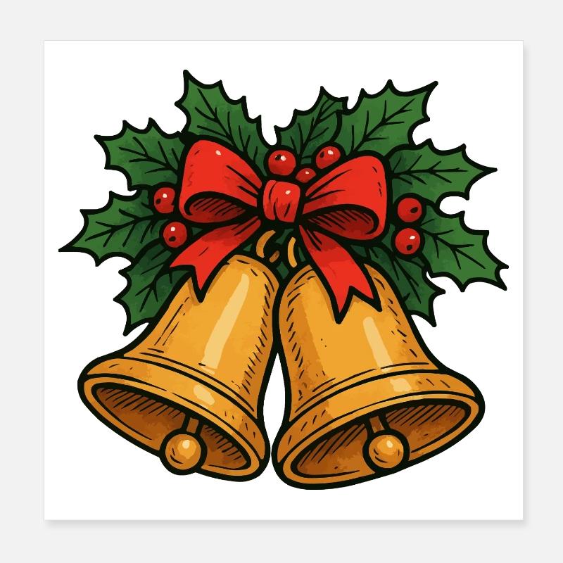 Les cloches de Noël s’inclinent Poster 20 x 20 cm