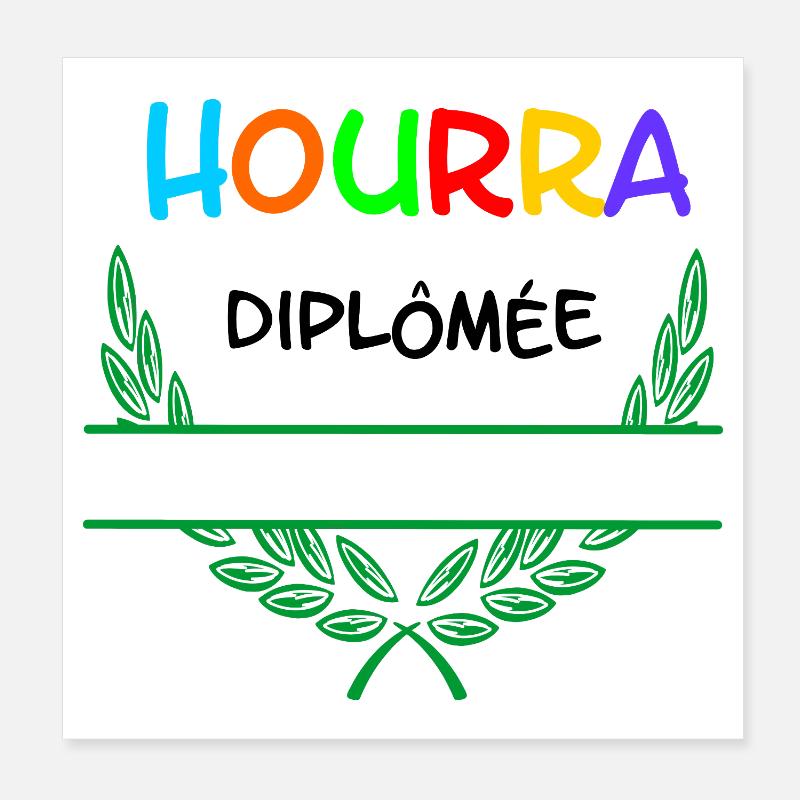 HOURRA Diplômée – Namespace Poster 8" x 8" (20x20 cm)