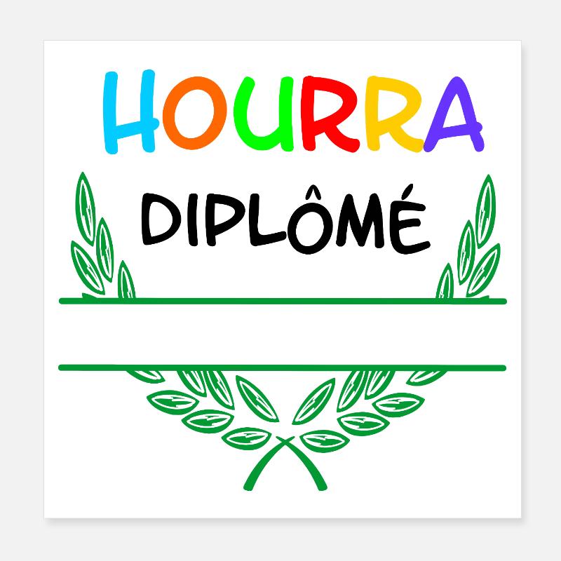 Hourra Diplôme – Espace de noms Poster 20 x 20 cm