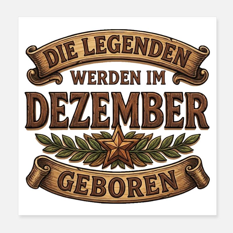 Legends born in December Poster 8" x 8" (20x20 cm)