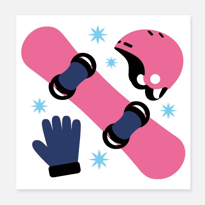 Glam Skate Pink und Blauer Helm Poster 20x20 cm