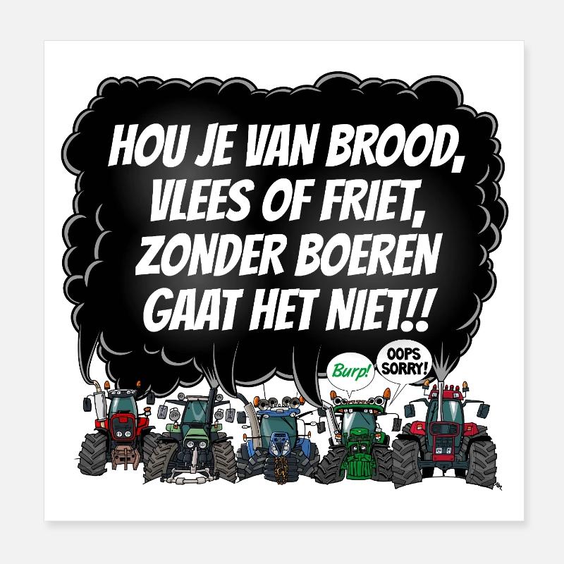 Boerenprotest_tshirt_NL Poster 8" x 8" (20x20 cm)
