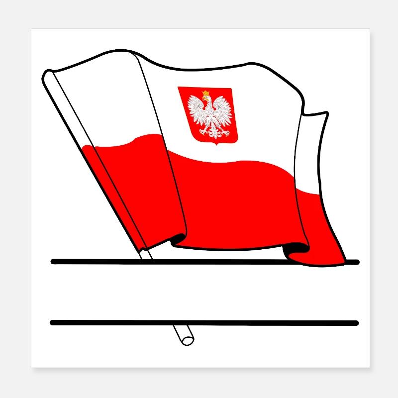 Poland Flag – Name Space Poster 8" x 8" (20x20 cm)