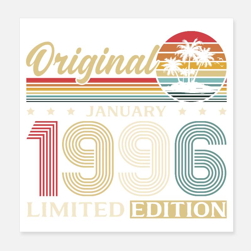 30e anniversaire Original janvier 1996 Poster 20 x 20 cm