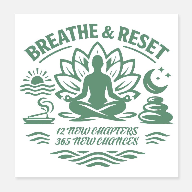 12 new chapters, 365 new chances | good intentions Poster 8" x 8" (20x20 cm)