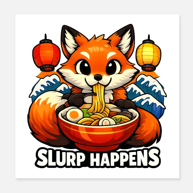 Le slurp de Fox Ramen arrive Poster 20 x 20 cm