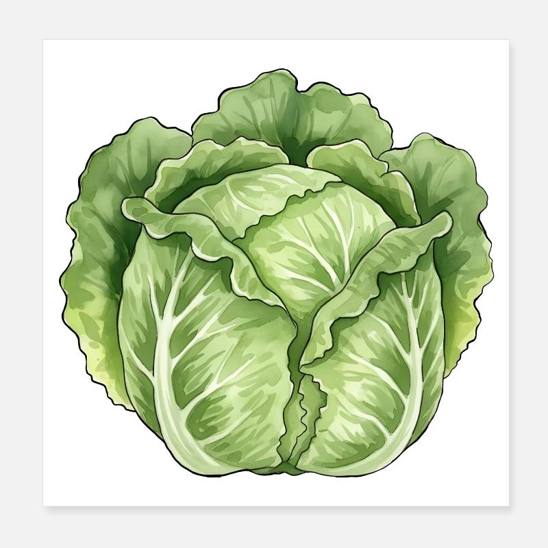 Lettuce Leaf Art Poster 8" x 8" (20x20 cm)