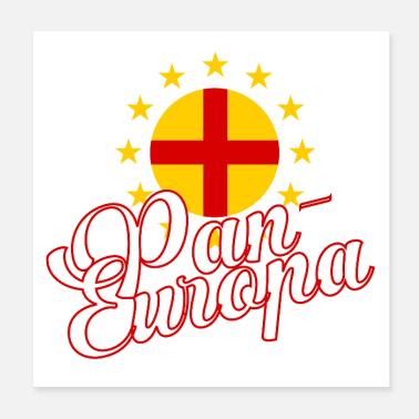 Pan-Europa Retro Script Poster 20x20 cm