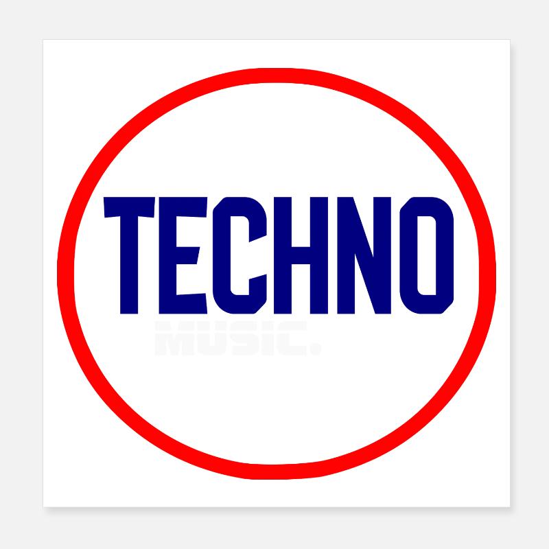 Techno Pulse Circle Logo Poster 20 x 20 cm