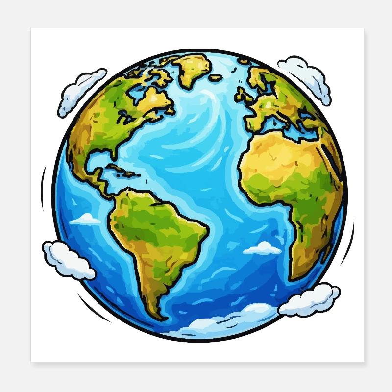 Planète Terre Poster 20 x 20 cm