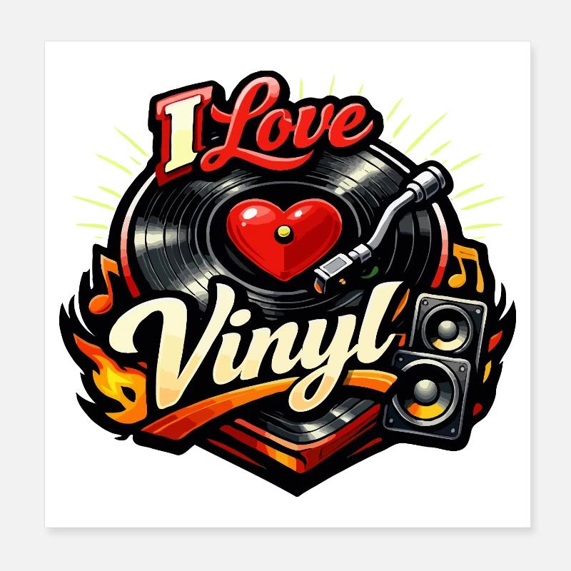 J’adore le vinyle Poster 20 x 20 cm