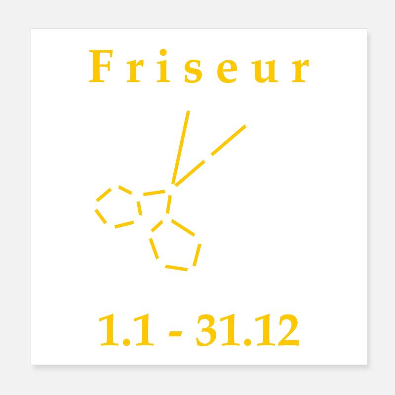 Friseur Sternzeichen Geschenk Friseurin Poster 20x20 cm