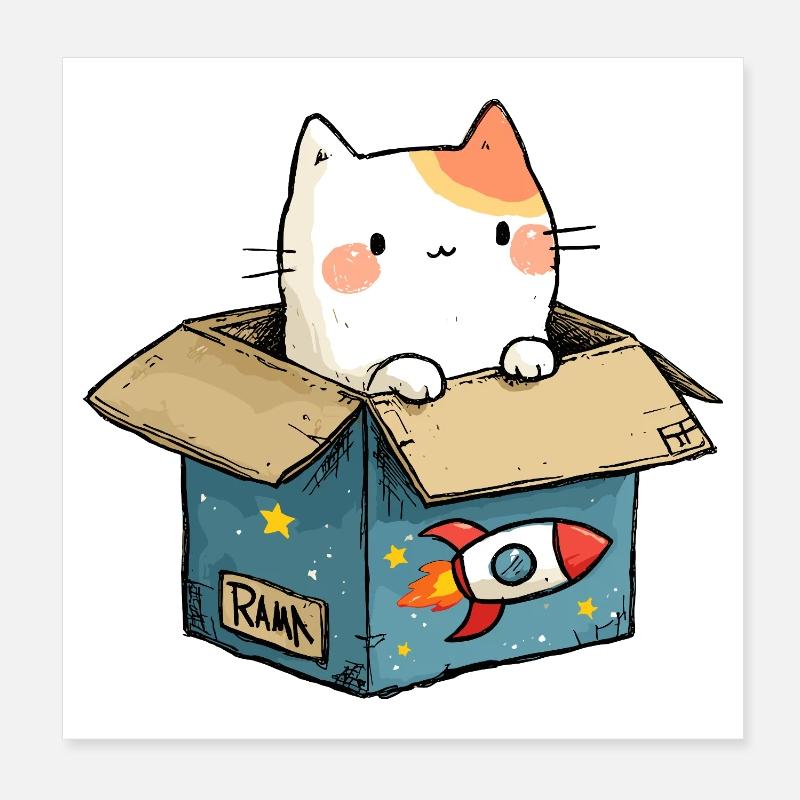 Cat's Throw Space Poster 8" x 8" (20x20 cm)