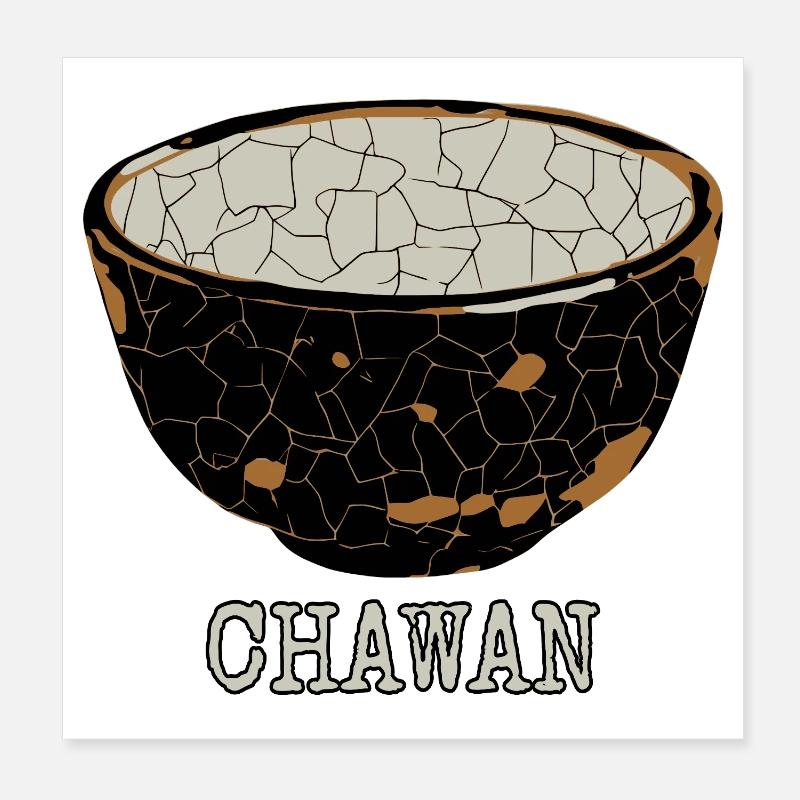 Zerbrochene Chawan-Teeschale Poster 20x20 cm