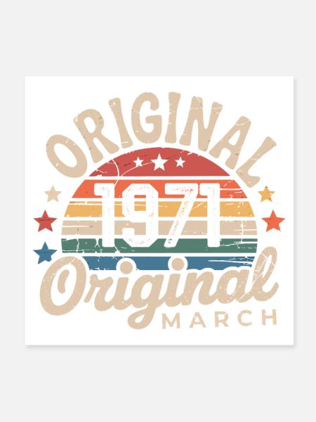 Anniversaire Mars 1971 Édition Limitée Retro March - Poster 20 x 20 cm - blanc - Devant