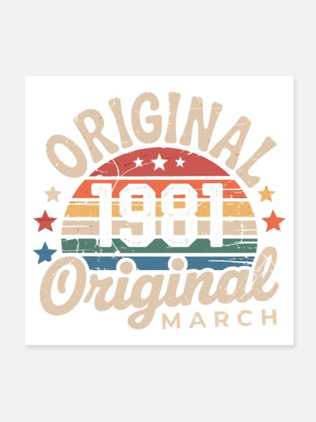 Anniversaire Mars 1981 Édition Limitée Retro March - Poster 20 x 20 cm - blanc - Devant