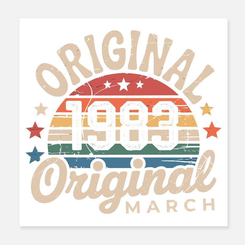 Anniversary March 1983 Limited Edition Retro March Poster 8" x 8" (20x20 cm)