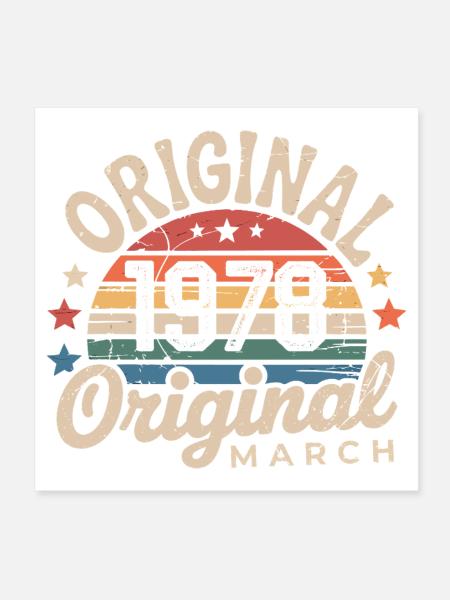Anniversaire Mars 1978 Édition Limitée Retro March - Poster 20 x 20 cm - blanc - Devant