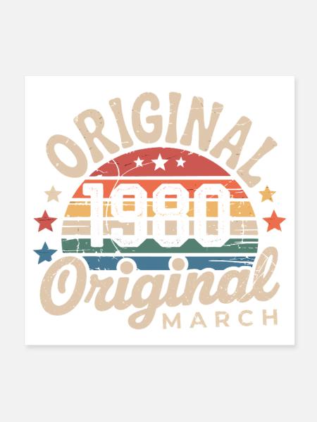 Anniversaire Mars 1980 Édition Limitée Retro March - Poster 20 x 20 cm - blanc - Devant