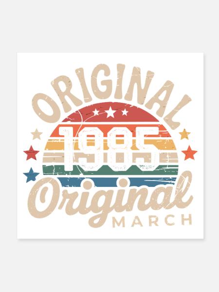 Birthday March 1985 Limited Edition Retro March - Poster 8" x 8" (20x20 cm) - white - Front