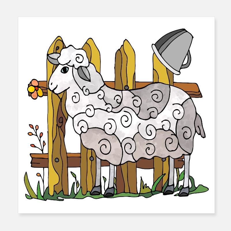 Mouton Poster 20 x 20 cm