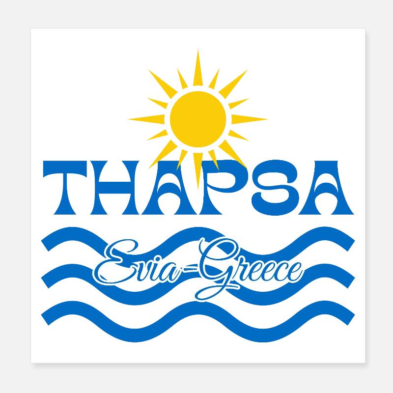 Thapsa Evia Grèce Vagues de soleil Poster 20 x 20 cm