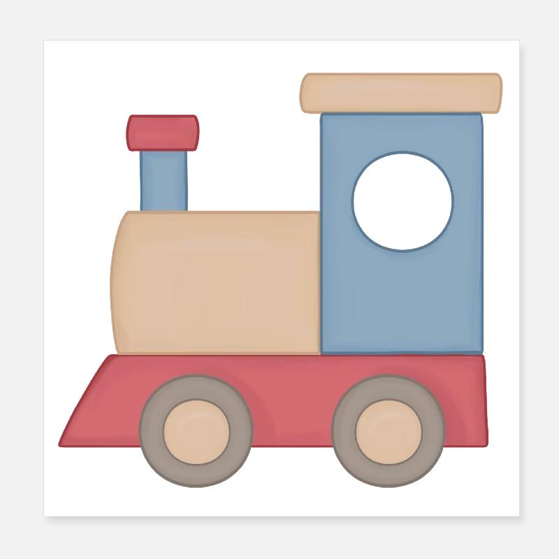 Chemin de fer à illustrations de mouvements colorés Poster 20 x 20 cm