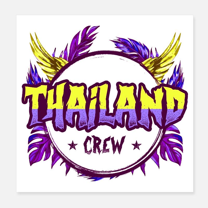 Équipe thaïlandaise colorée Poster 20 x 20 cm