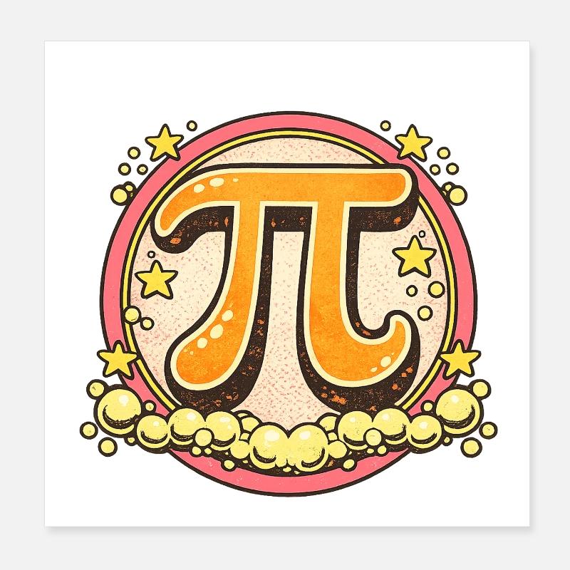 Pi Pop Retro-Abzeichen Poster 20x20 cm