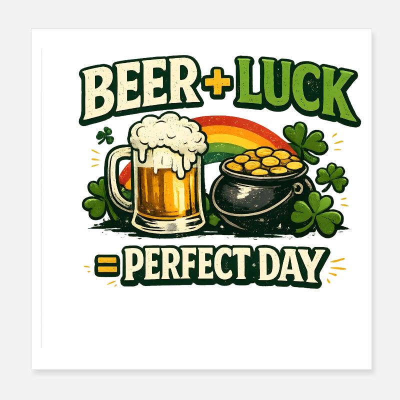 Bierglück Perfekter Tag Poster 20x20 cm