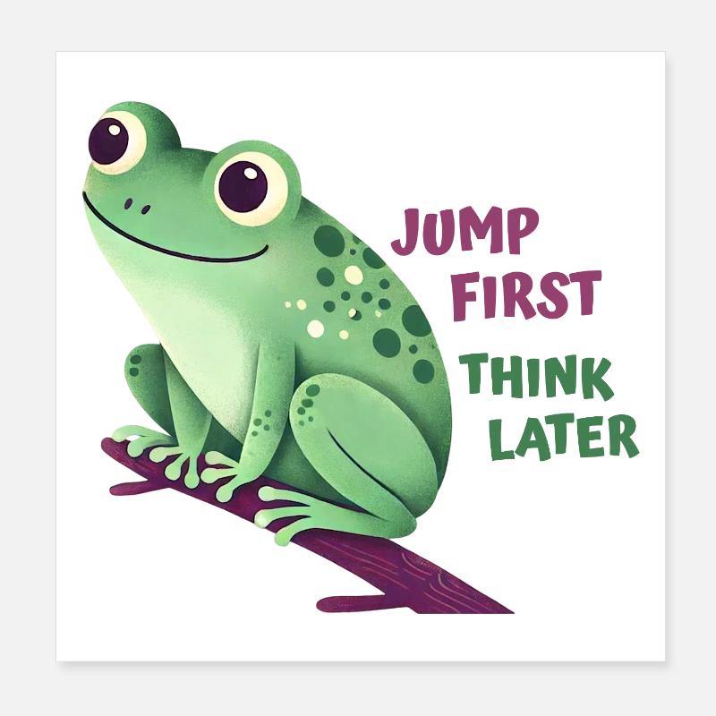 Grenouille avec citation Poster 20 x 20 cm